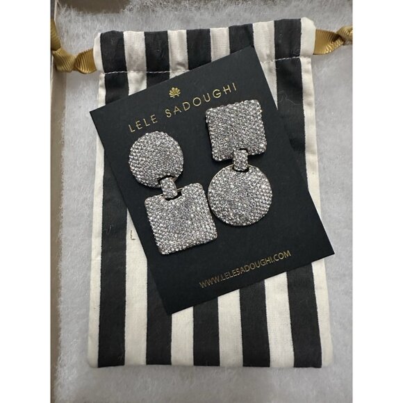 Lele Sadoughi Pave Mixed Shape Earrings in Crystal - Picture 4 of 7